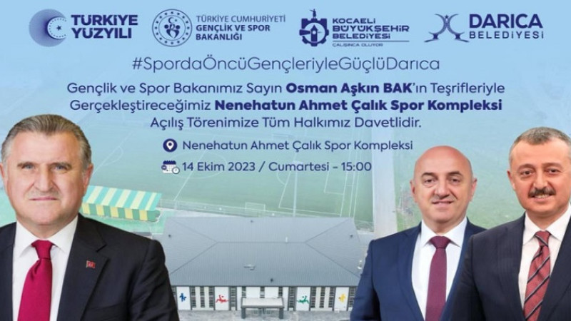 Spor Bakanı Osman Aşkın Bak, Darıca’ya Geliyor