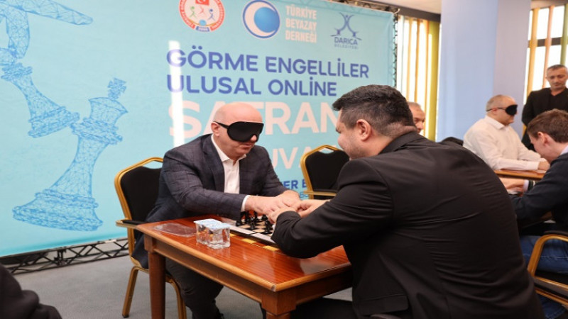 Darıca’da görme engelliler satranç turnuvası başladı