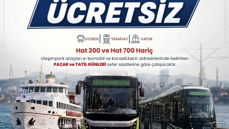 Zafer Bayramı’nda Kocaeli’de ulaşım ücretsiz